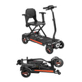 4-Wheel Electric Mobility Scooter for Adults & Seniors, Integrated Automatic Folding Mobility Scooter with Remote Control, NFC Keys & Long Range, 265LBS Loading All Terrain Travel Wheelchair