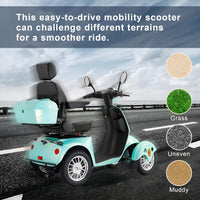4-Wheel Mobility Scooter Built to Navigate Any Terrain, 800W Motor, Adjustable Seat, Storage Box