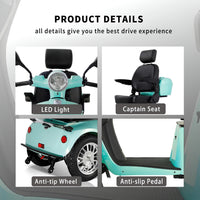 4-Wheel Mobility Scooter Built to Navigate Any Terrain, 800W Motor, Adjustable Seat, Storage Box