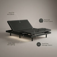 S655 Adjustable Bed Base — infographic