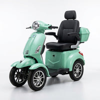 Mobility Scooter with Adjustable Seat & Storage Box, 4-Wheel, 800W Green — Studio Shot