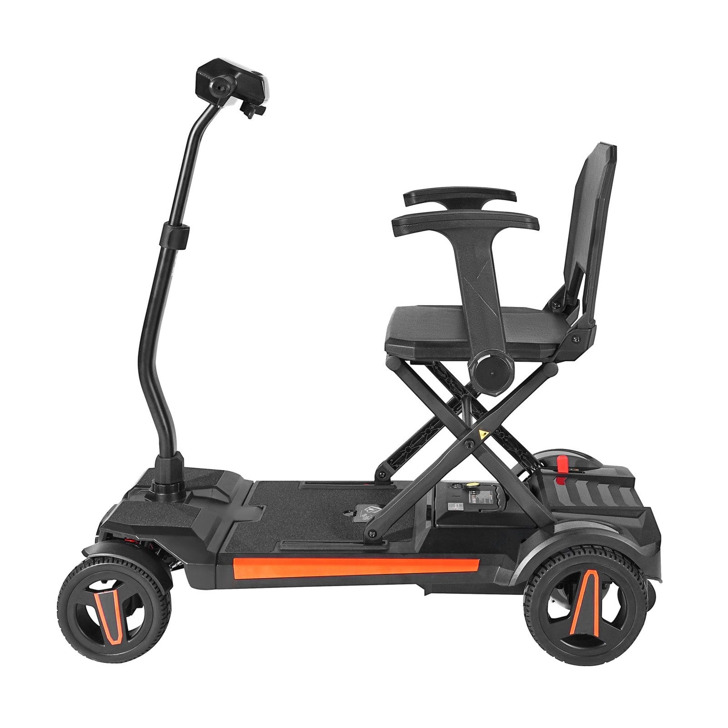 Mobility Scooter 4-Wheel Auto-Folding Remote Control 265 LB Black Orange