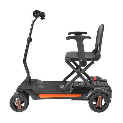 Mobility Scooter 4-Wheel Auto-Folding Remote Control 265 LB Black Orange