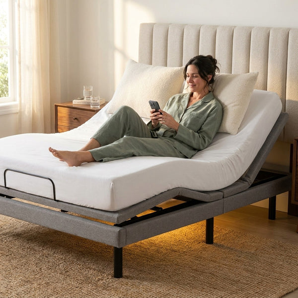 Adjustable Bed Base Designed for Ultimate Comfort, Bluetooth Control, Under-Bed Lighting, Head Tilt