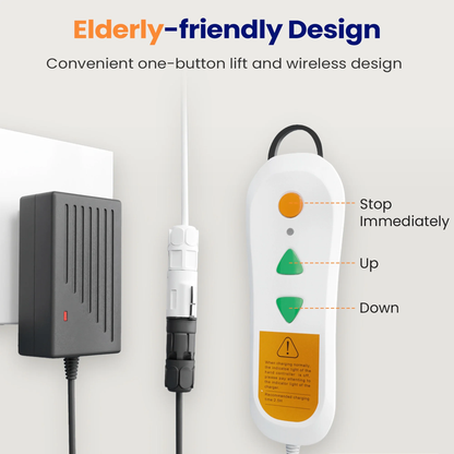 Electric Chair Lift for Elderly, IP68 Waterproof Bath Lift Chair, 300 LBS Fall Assist Devices to Lift Seniors from Floor, Lifts to 20"