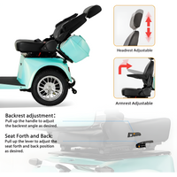 4-Wheel Mobility Scooter Built to Navigate Any Terrain, 800W Motor, Adjustable Seat, Storage Box