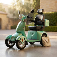 Mobility Scooter with Adjustable Seat & Storage Box, 4-Wheel, 800W Green — Studio Shot
