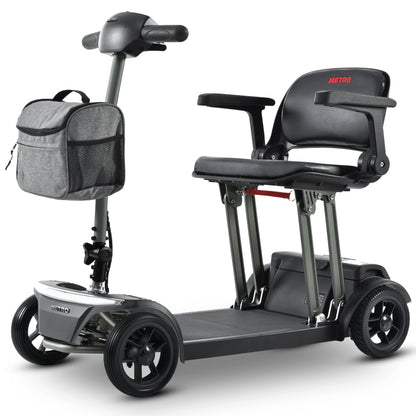 Mobility Scooter Folding Gray Metal Travel Compact Easy Store Transport