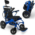 Folding Ultra Lightweight Electric Power Wheelchair, Air Travel Allowed, Heavy Duty, Mobility Motorized, Portable Power Wheelchair (20" Seat Width) (Blue)
