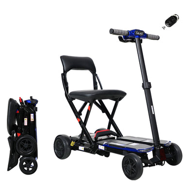 Mobility Scooter Folding Electric Blue 275 LB 10 Mile ABS Aluminum 38x18 In