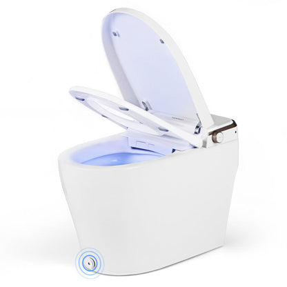 Elongated Smart Bidet Toilet Heated Seat Sensor Auto-White